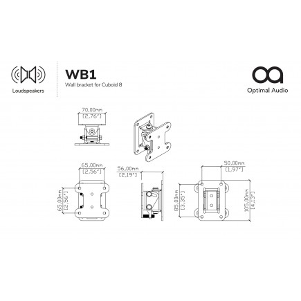 WB1-B Wall Bracket A (Black) - Uchwyt ścienny do Cuboid 8 (czarny)